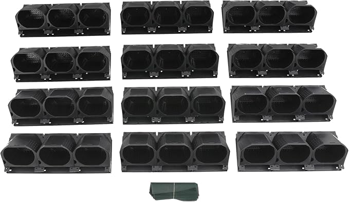 36 Pockets Vertical Wall Planter, Wall Mounted Flower Pot Holder with 180LB Capacity,10.56 oz Self Watering Pots & 36 Non-Woven Bags for Indoor Outdoor Herbs,Flowers,Strawberries (Black)
