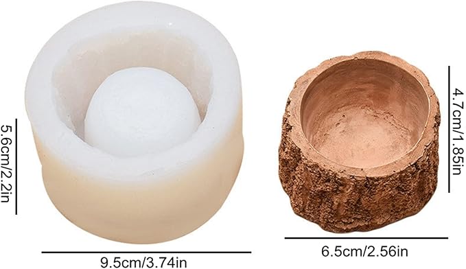Tree Stump Silicone Mold Concrete Succulent Planter Epoxy Resin Clay Cement Mould Candle Pen Holder Storage Box
