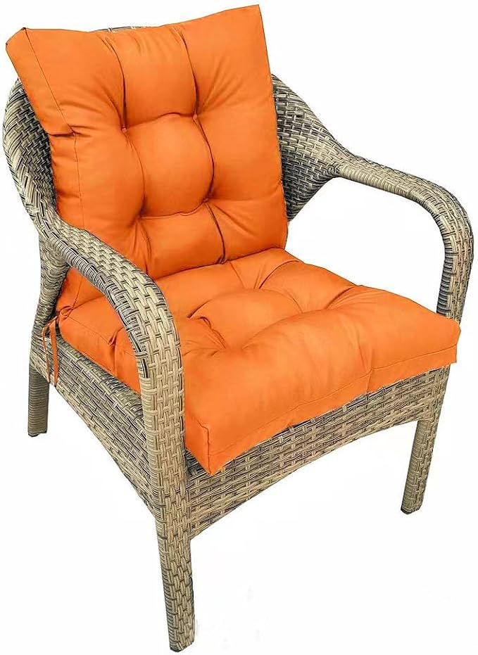 Indoor Outdoor Wicker Chair Cushions with Ties Non Slip Waterproof Outdoor Patio Chair Cushion Set 41.7"*20.8"*3.5" for Garden Porch Decoration