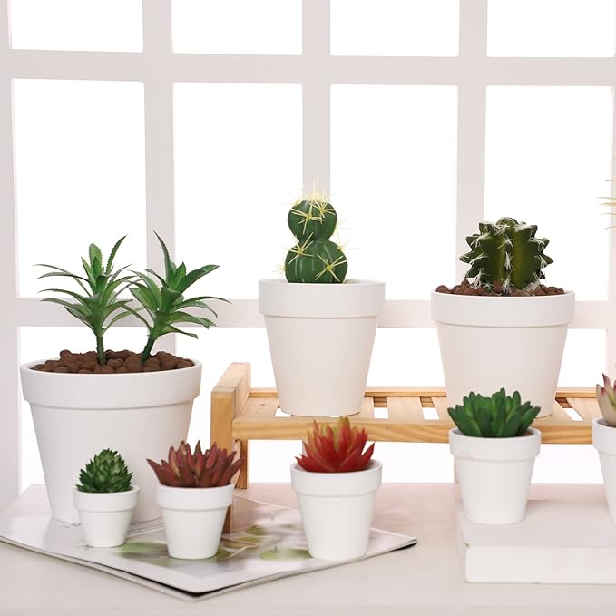 Yishang 1.9 Inch Tiny White Terracotta Pots Pack of 36-Small Mini White Clay Pots with Drainage Holes Flower Nursery Terra Cotta Planter for Tiny Cactus,Herb,Succulent Plants,Crafts