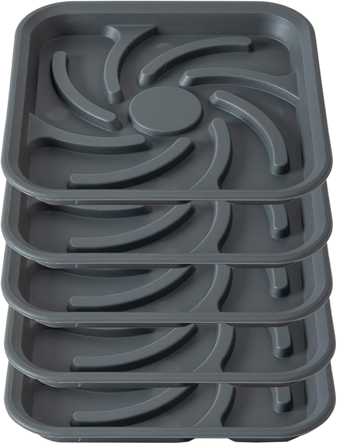 5 Pack Plastic Flower Plant Pot Saucer, Heavy Duty Plant Drip Trays Saucers for Indoors Outdoors,Quadrate Thick Sturdy Planter Bottom Plate(Black,6.5")