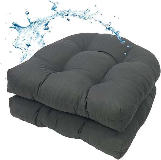 MTMR Outdoor Chair Cushions Set of 2, Water-Repellent 19”X19” Patio Chair Cushions with High Elasticity PP Cotton, No Fading Tufted Patio Seat Cushions for Outdoor Furniture, Thick Outdoor Cushions