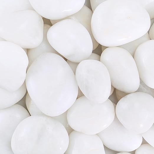 Large Pebbles for Indoor Plants, 10lbs White Pebbles 2-3 Inch Decorative River Rocks for Planters, High Polished Stones for Vase Filler Fish Tank Landscaping Garden