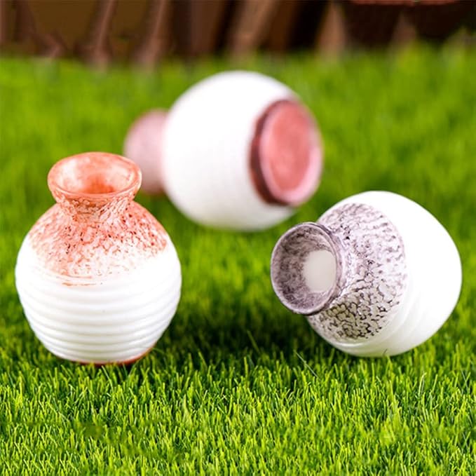 10pcs Miniature Tiny Resin Flower Pots Decor, Mini Flower Pot Decoration for Dollhouse Dining Room Accessories Mini Garden Plants DIY Desktop Windowsill Decor
