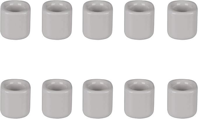 Mega Candles 10 pcs Gray 1/2 Inch Diameter Ceramic Chime Ritual Spell Candle Holders, Great for Casting Chimes, Meditation, Rituals, Spells, Vigil, Witchcraft, Wiccan Supplies