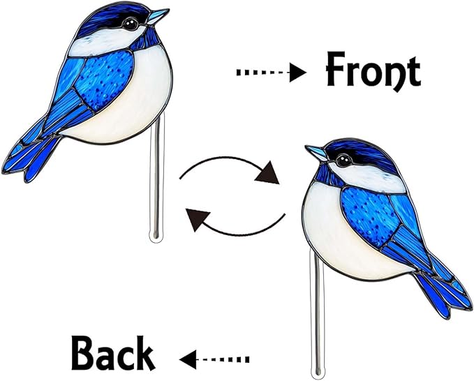 Bird Acrylic Stakes 4.5 Inch Colorful Garden Decoration Acrylic Plant Label Signs for Flower Pot Planter House Decors Indoor Outdoor Plant Pot Decoration (Bird 1)