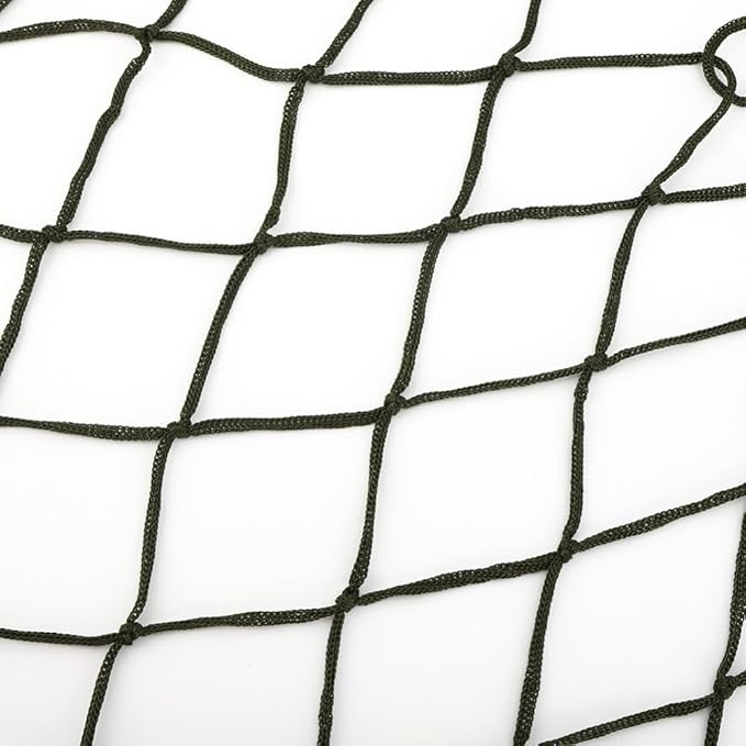Outdoor Camping Hammock Single Person Breathable Nylon Mesh Net with Rope Lightweight Compact for Hiking Beach Garden Travel(Green)