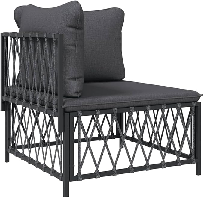 SKM 5 Piece Garden Lounge Set with Cushions Anthracite Steel (Weight-65KG)