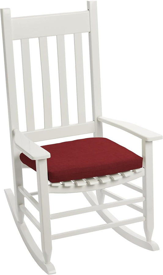 Arden Indoor/Outdoor Seat Or Rocking Chair Cushion, 19 x 18, Water Repellent, Rain Proof, Fade Resistant Cushion for Rocking Or Dining Chairs Ruby Red Leala