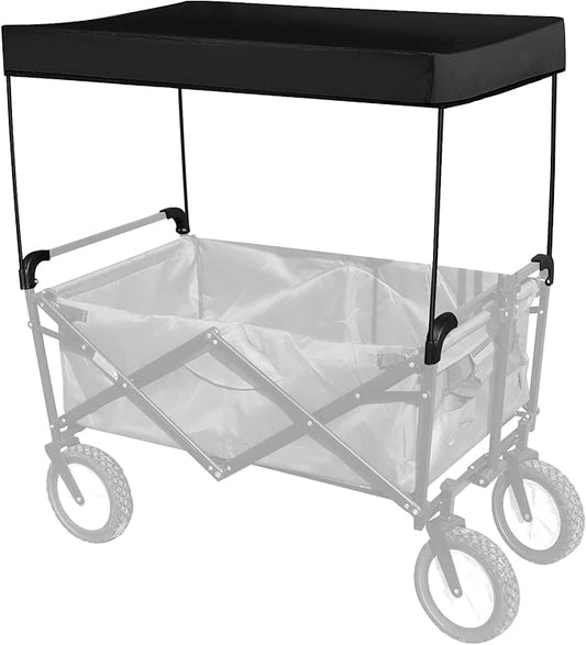 1 Piece Awning Canopy for Garden Wagon Attachment Sun Shade Cover Trolley Cart Accessories Oxford Cloth Outdoor Camping Picnic Equipment, Black