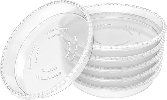 6 Pack of 14 Inch Clear Plant Saucer, Durable Plastic Plant Trays for Indoor, Flower Plant Pot Saucer, Sturdy Plant Water Catcher Tray