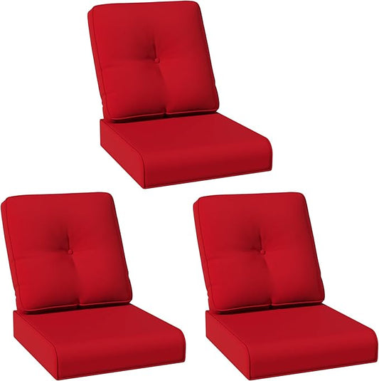 Joyside Outdoor Chair Cushions Set, 22x25/22x24 Inch Patio Furniture Deep Seat Cushions, Water Resistant & Thick Cushion, Outdoor Replacement Cushions for Seat and Sofa