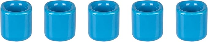 Mega Candles 5 pcs Light Blue 1/2 Inch Diameter Ceramic Chime Ritual Spell Candle Holders, Great for Casting Chimes, Meditation, Rituals, Spells, Vigil, Witchcraft, Wiccan Supplies