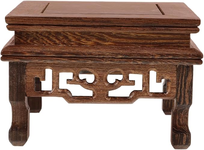 HANABASS Chicken Wenge Wood Plant Stand 4.33X4.33X2.95 Inch Wooden Base Riser Holder for Indoor Outdoor Potted Plants Bonsai Mini Trees Garden Patio Display