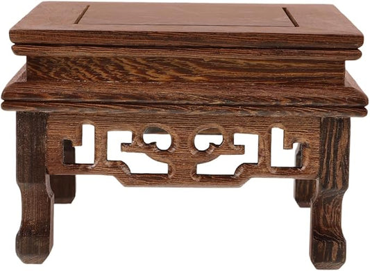 HANABASS Chicken Wenge Wood Plant Stand 4.33X4.33X2.95 Inch Wooden Base Riser Holder for Indoor Outdoor Potted Plants Bonsai Mini Trees Garden Patio Display