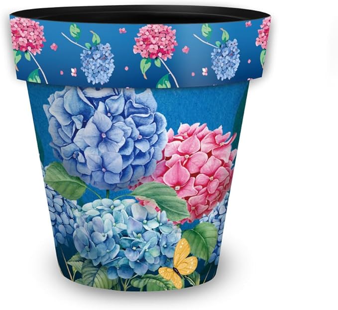Briarwood Lane Summer Planter 8.5" x 8.5" x 8.5" Colorful Hydrangeas Small for Summer Planter