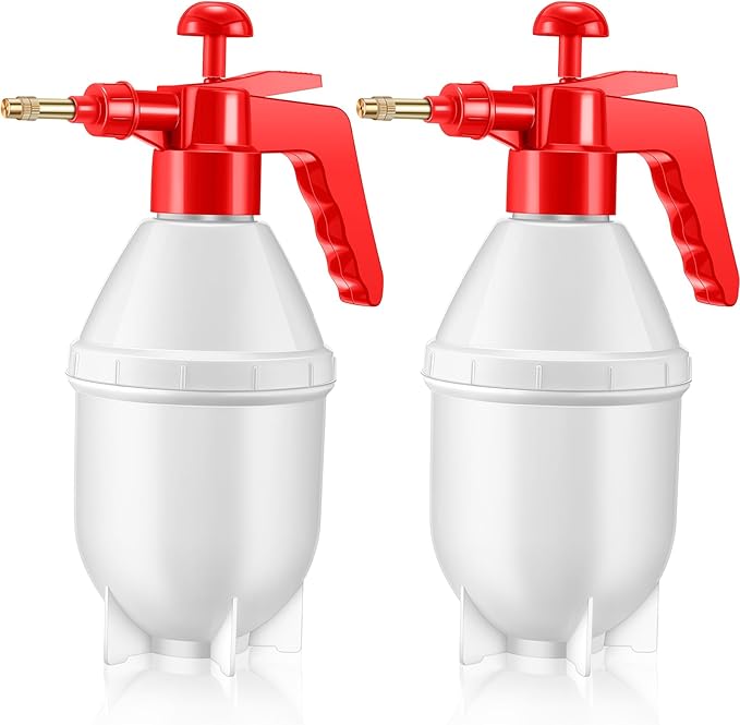 2 Pcs 27 oz Handheld Pump Spray Bottle Garden Mister Spray Bottles Lawn Pressure Hand Pump Sprayer with Adjustable Nozzle for Chemicals Watering Weeds Plants and Cleaning (Red)