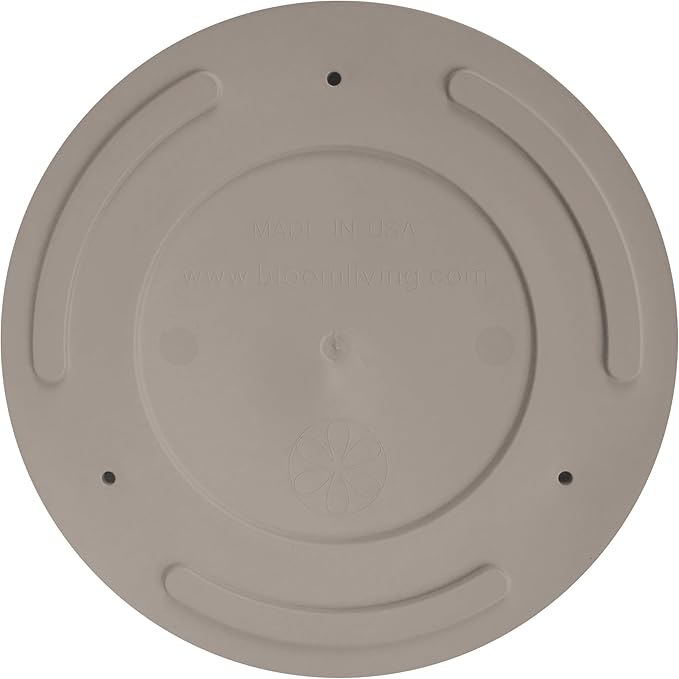Bloem Mathers 6" Pebble Stone Round Modern Resin Garden Planter Pot with Drainage Holes and Removable Saucer Tray Included