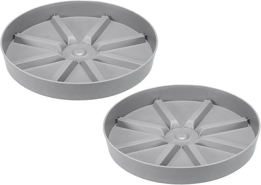 PATIKIL 9 Inch Plant Saucers Tray, 2Pcs Durable Plastic Round Flower Pot Drip Tray Thicker Anti-Rot Root for Indoors Outdoors Home Garden, Grey