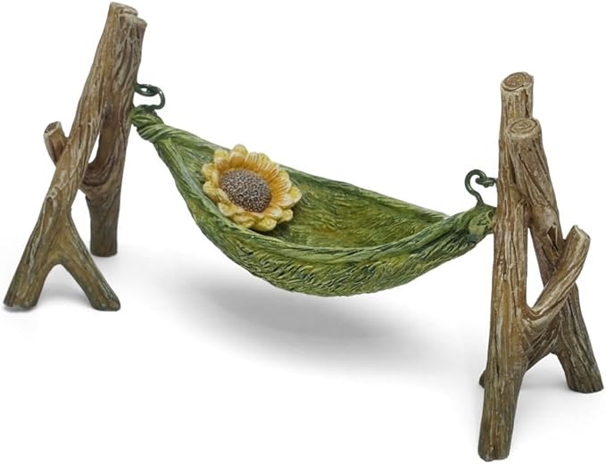 Marshall Home and Garden Delicate Daisy Hammock Forest Green 8 Inch Resin Stone Outdoor Statue
