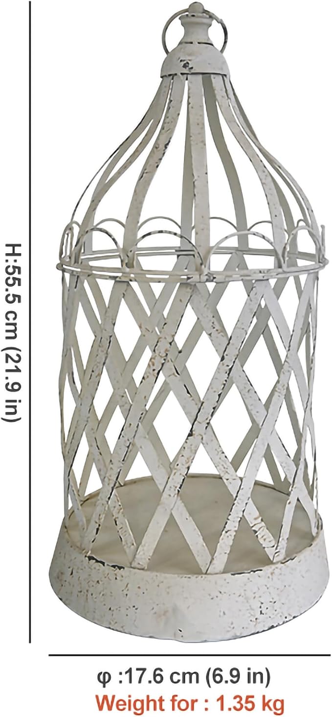 Rustic Metal Planter Holder Vintage Iron Birdcage Flower Planter Farmhouse Metal Climbing Vine Stand Antique Candle Holder Decoration for Garden Patio Balcony Outdoor Indoor Decor (style#6)
