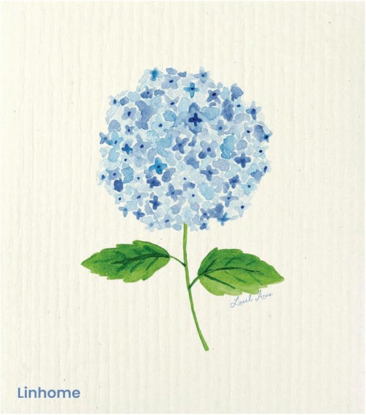 Garden Collection Hydrangea Swedish Dishcloth, Reusable Paper Towel, Super Absorbent Cellulose Sponge, Kitchen Cleaning Cloth, Washable & Compostable (Hydrangea Harmony - 1 Pack)