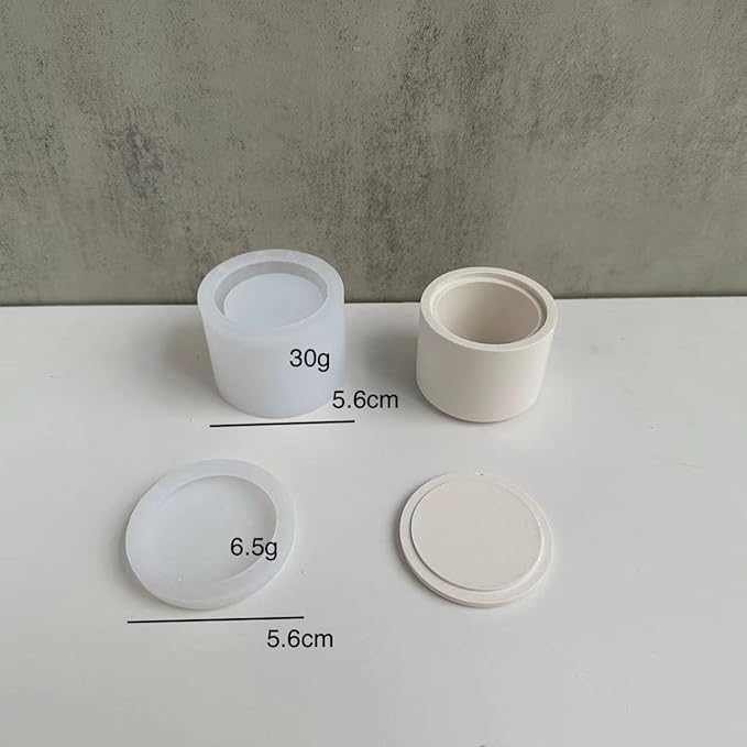 Storage Boxes with Lids - Creative Silicone Candle Vessels Pot Molds, Concrete Round Stripe Bottle Making Moulds for Storage and Candle Holder (G)