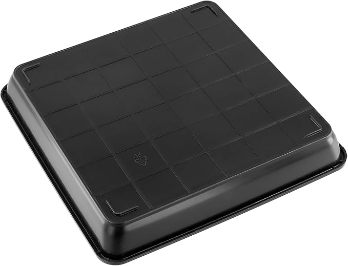 SOUJAP 20 Pack Black Square Plant Saucer, 8.7 Inch Inner Flower Pot Drip Tray for Outdoor Indoors,10 Inch Outer