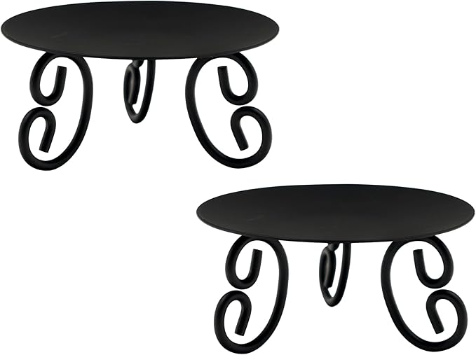 Hosley Set of 2 Pillar or LED Candle Holder 5 inch Diameter Gift for Farmhouse Weddings or can be Used for Aromatherapy and Spa O5