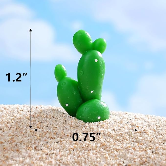 12 PCS Mini Resin Cacatus Plants, Fairy Garden Accessories, Miniature Figurines, Micro Landscape Ornaments