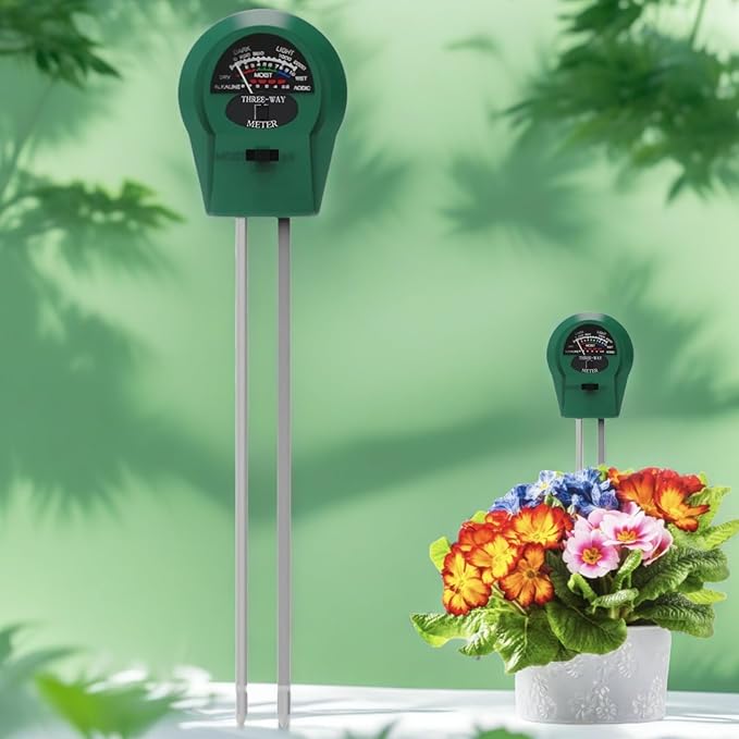 3-in-1 Moisture/Light/PH Meter for Plants, Soil pH and Light Tester, Plant Water Meter for Indoor Potted Plants, Soil Moisture Sensor for Houseplants and Garden, No Battery Needed (2Pack)