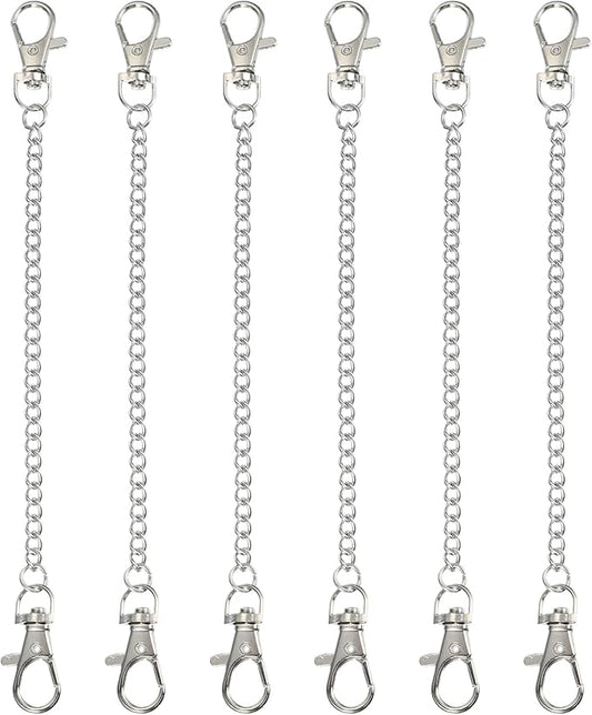 PATIKIL Hanging Chains with Lobster Clasp, 6 Pcs Plant Hangers for Bird Feeders Planters Lanterns Wind Chime Chalkboards and Ornaments, Silver