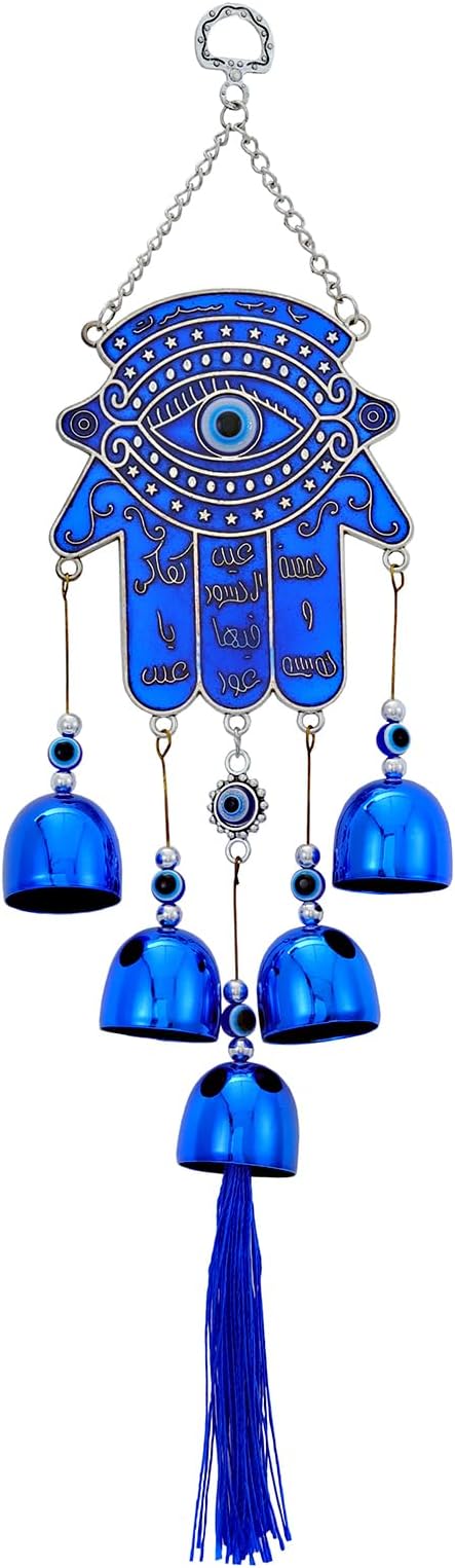 BWINKA Unique Wind Chimes for Outdoor Garden Home Hanging Decoration (Hamsa Hand)