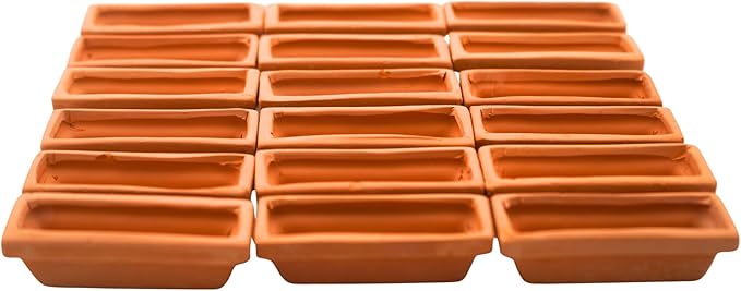 Mini Terracotta Pots – Small Clay Flower Pots for Succulents, Cactus, DIY Crafts, Fairy Garden, School Projects – Set of 18 (Long Pot, 2.1 Inch)