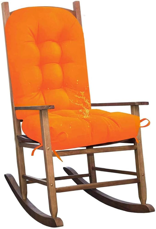 Patio Chair Cushions Tufted Seat Pad Waterproof Patio Furniture Cushions Indoor Outdoor Floral Dining Chair Pads Orange