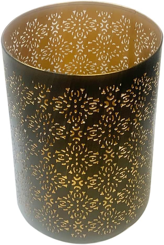 Hosley Set of 2 Diamond Cut Candle Holders Elegant 8 Inch Height Stands for Timeless Ambiance and Versatile Styling Dazzle Your Decor