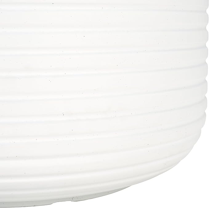 SAFAVIEH Outdoor Collection Nardo White Cement Ficonstone Planter Pot Set of 2