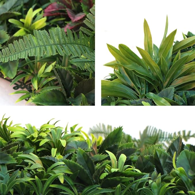 ULAND 40"x40" Artificial Greenery Hedegs Wall, Vertical & Wall Planters Faux Ivy Leaves Backdrop, Verticial Garden Privacy Fence Screen,