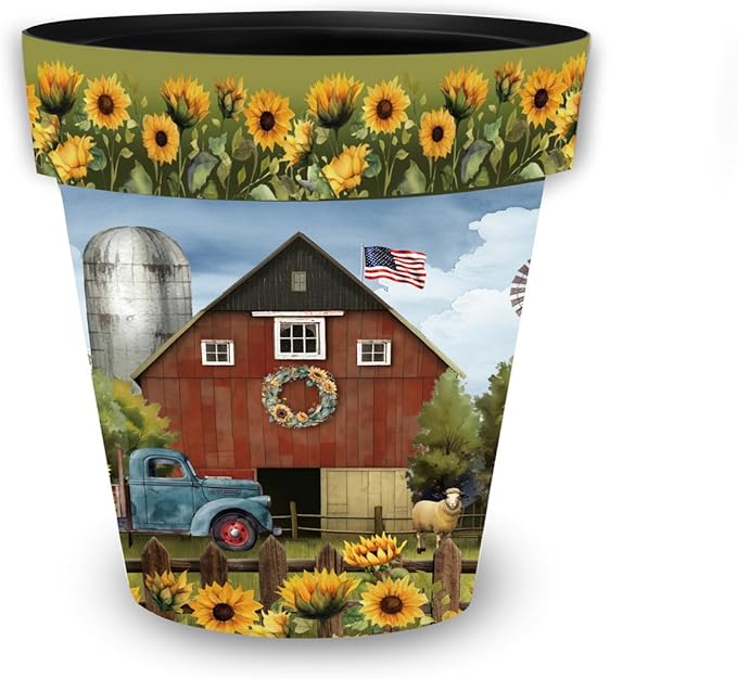 Briarwood Lane Summer Planter 11.75" x 11" x 11" Sunflower Barn Medium for Summer Planter