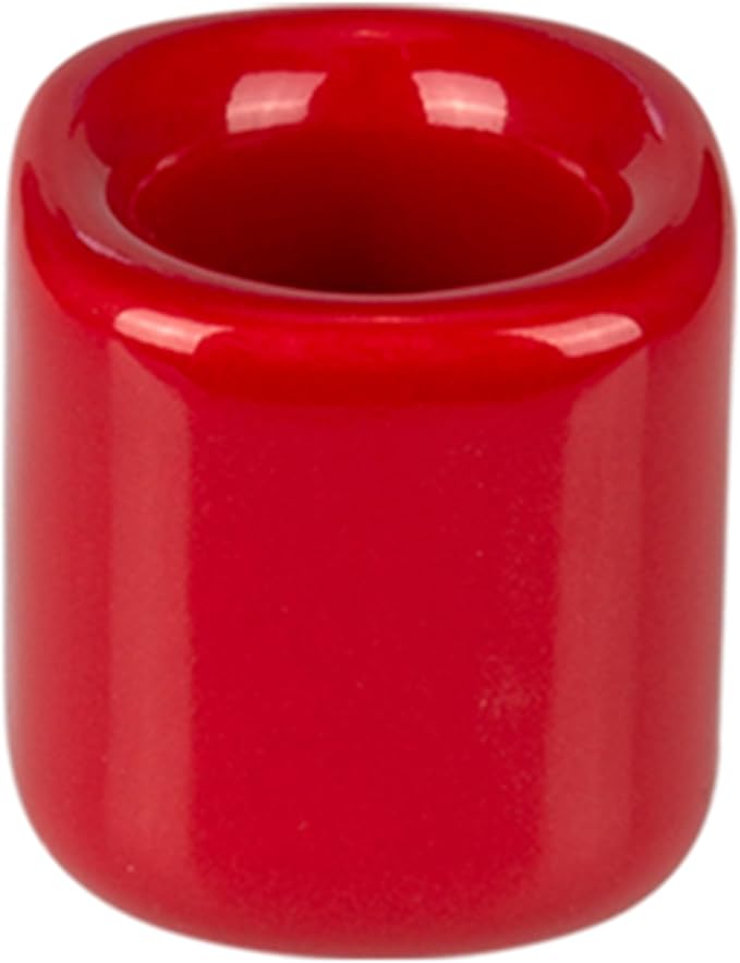 Mega Candles 5 pcs Red 1/2 Inch Diameter Ceramic Chime Ritual Spell Candle Holders, Great for Casting Chimes, Meditation, Rituals, Spells, Vigil, Witchcraft, Wiccan Supplies