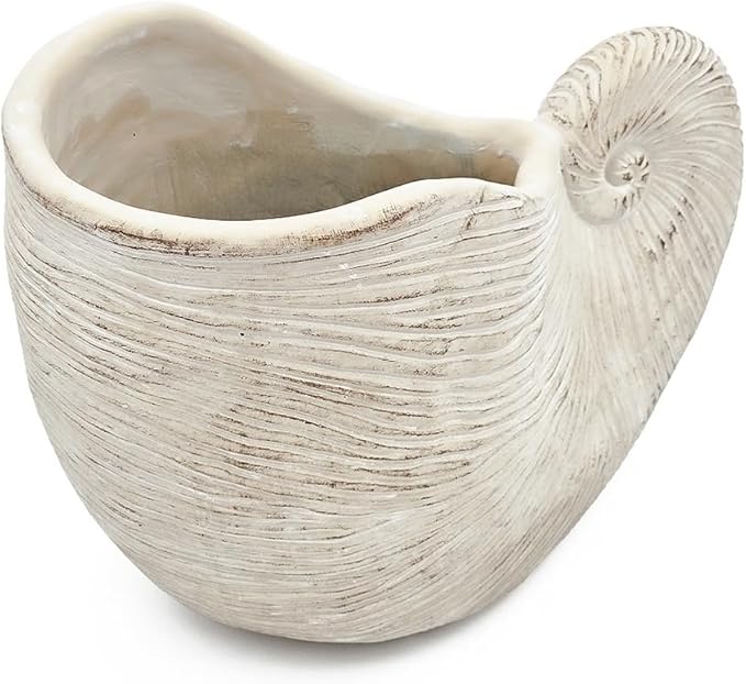 Modern Ceramic Accent Planter for Indoor Plants with Sleek Face Design and Smooth Glazed Finish for Living Room or Office Decor (Beige Multi + Cement-1)