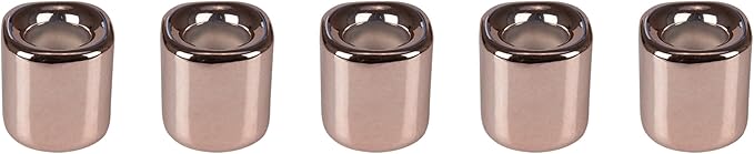 Mega Candles 5 pcs Rose Gold 1/2 Inch Diameter Ceramic Chime Ritual Spell Candle Holders, Great for Casting Chimes, Meditation, Rituals, Spells, Vigil, Witchcraft, Wiccan Supplies