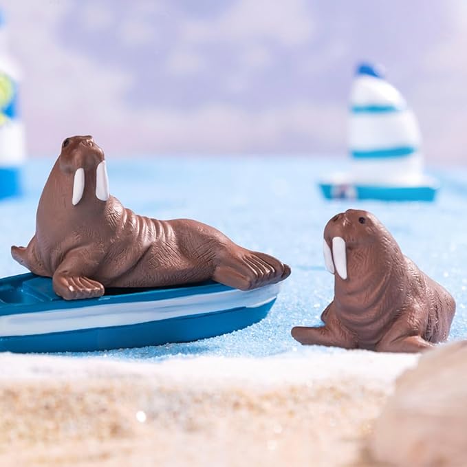 2 PCS Mini Resin Walrus, Fairy Garden Accessories, Miniature Figurines, Micro Landscape Ornaments