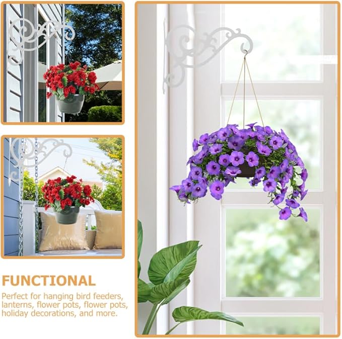 Garden Wall Mount Hanging Plant Bracket Decorative Hook for Pots Baskets and Wind Chimes Planter Holder for Outdoor and Indoor Use