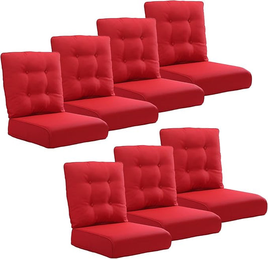 Joyside Outdoor Chair Cushions Set, 22x25/22x24 Inch Patio Furniture Cushions, 6’’ Thick, Water Resistant & Fade Resistant, Outdoor Replacement Cushions for Seat and Sofa