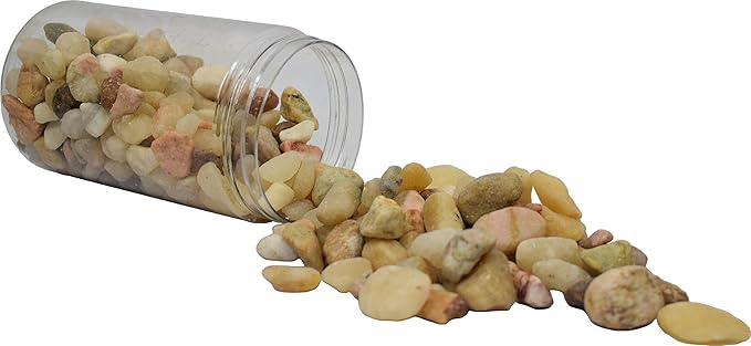 Around 5 Pounds of Peach Decorative Stones - Perfect for Aquariums, Vase Fillers, Table Scatter, Much More!(Panacea Peach River Stone)