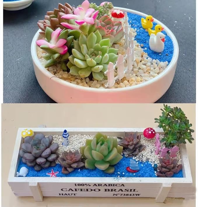 Fence Micro Landscape Ornaments, Miniature Figurines Fairy Garden Accessories, Garden DIY Kit 2PCS