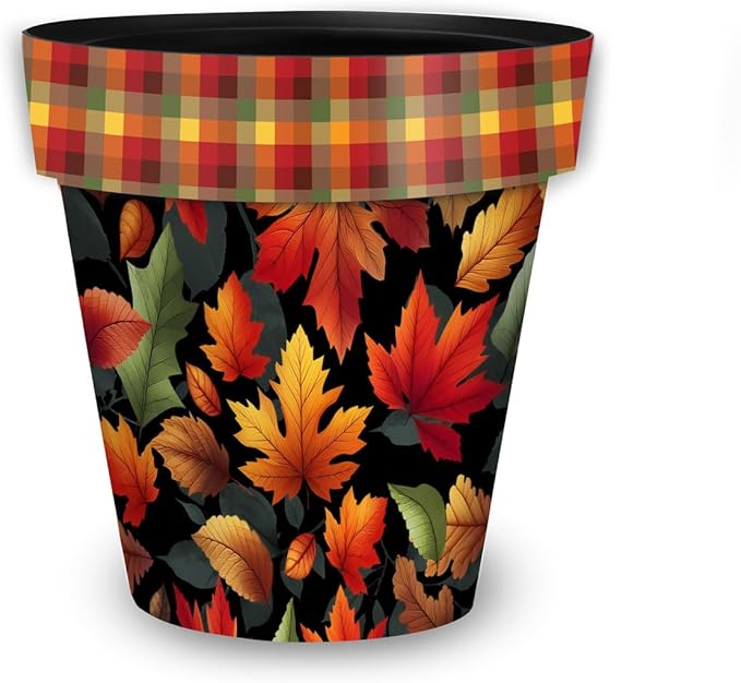 Briarwood Lane Fall Planter 11.75" x 11" x 11" Autumn Color Leaves Medium for Fall Planter