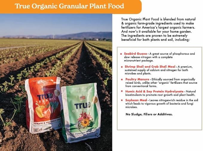 True Organic Blood Meal – High-Nitrogen Organic Fertilizer for Rapid Vegetative Growth – 3lb Bag Covers 104 Sq. Ft.