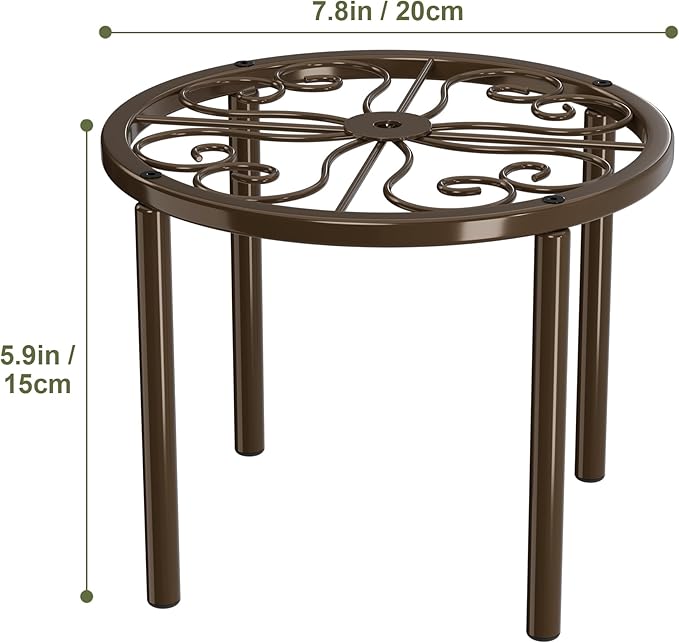 Plant Stand Plant Holder - 7.9 x 7.9 x 5.9 inches Flower Stand for Garden Courtyard, Heavy Duty Plant Rack for Multiple Plant Indoor or Outdoor.Brown